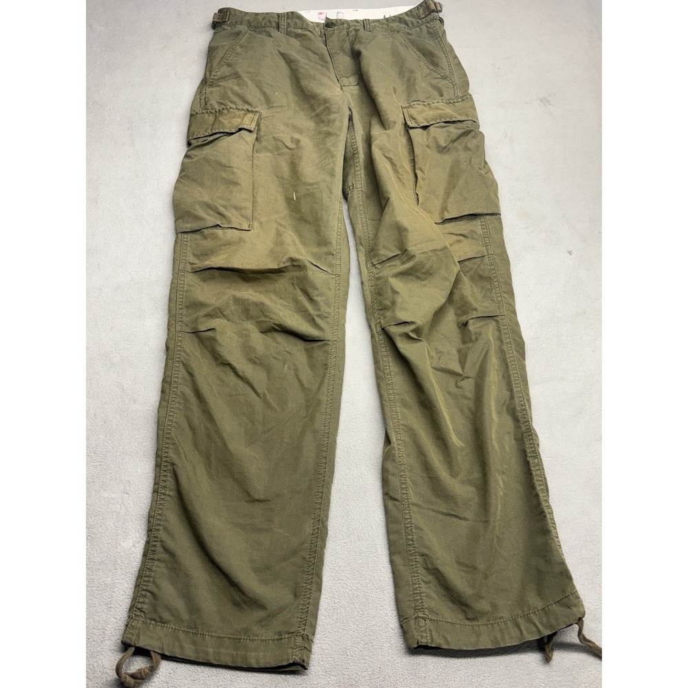 Wallace & Barnes Mens Ripstop Cargo Pants Olive Green Military 31x32 Utility